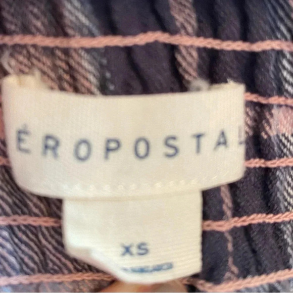 Aeropostale Women’s Square Tank Top Adj Spaghetti Strap Cropped Plaid EUC Sz XS‎ - Picture 7 of 11